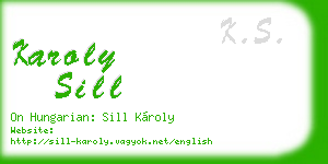 karoly sill business card