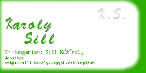 karoly sill business card